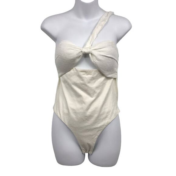 Atoir Fleur Bodysuit 4 One Shoulder Gusset Snap Padded Cups Cut Out Side Zip NWT - Picture 1 of 7